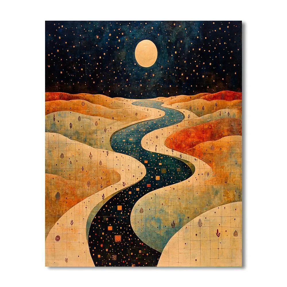 Nandalal Bose Inspired River Of Constellation Pollen painting number kit