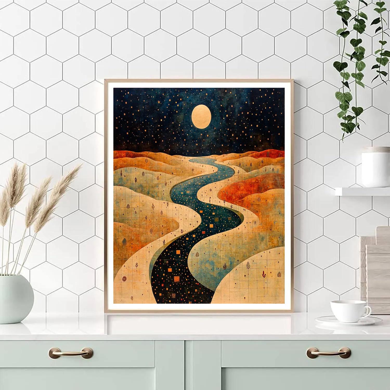 Nandalal Bose Inspired River Of Constellation Pollen painting number kit