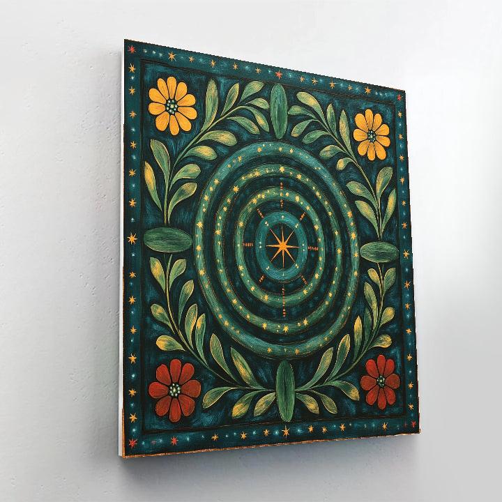 Frida Kahlo Inspired Ancestral Nebula Milpa Pattern Number painting