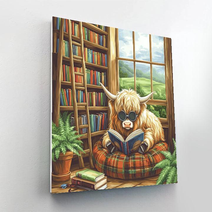Highland Cow Bookshop Nook Paint by numbers kits