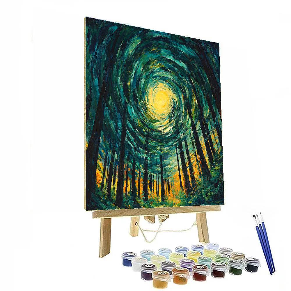 Emily Carr Inspired Cathedral Cedar Vortex DIY paint by numbers