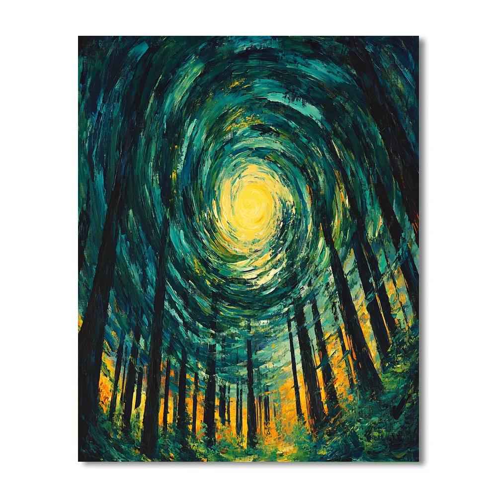 Emily Carr Inspired Cathedral Cedar Vortex DIY paint by numbers