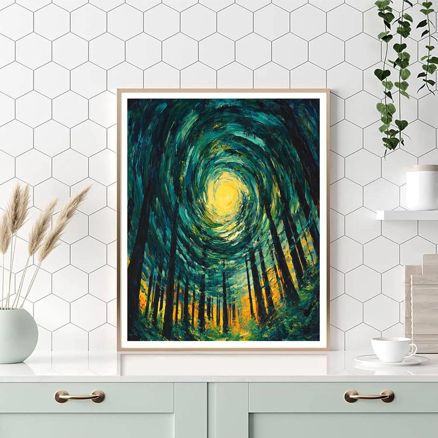 Emily Carr Inspired Cathedral Cedar Vortex DIY paint by numbers