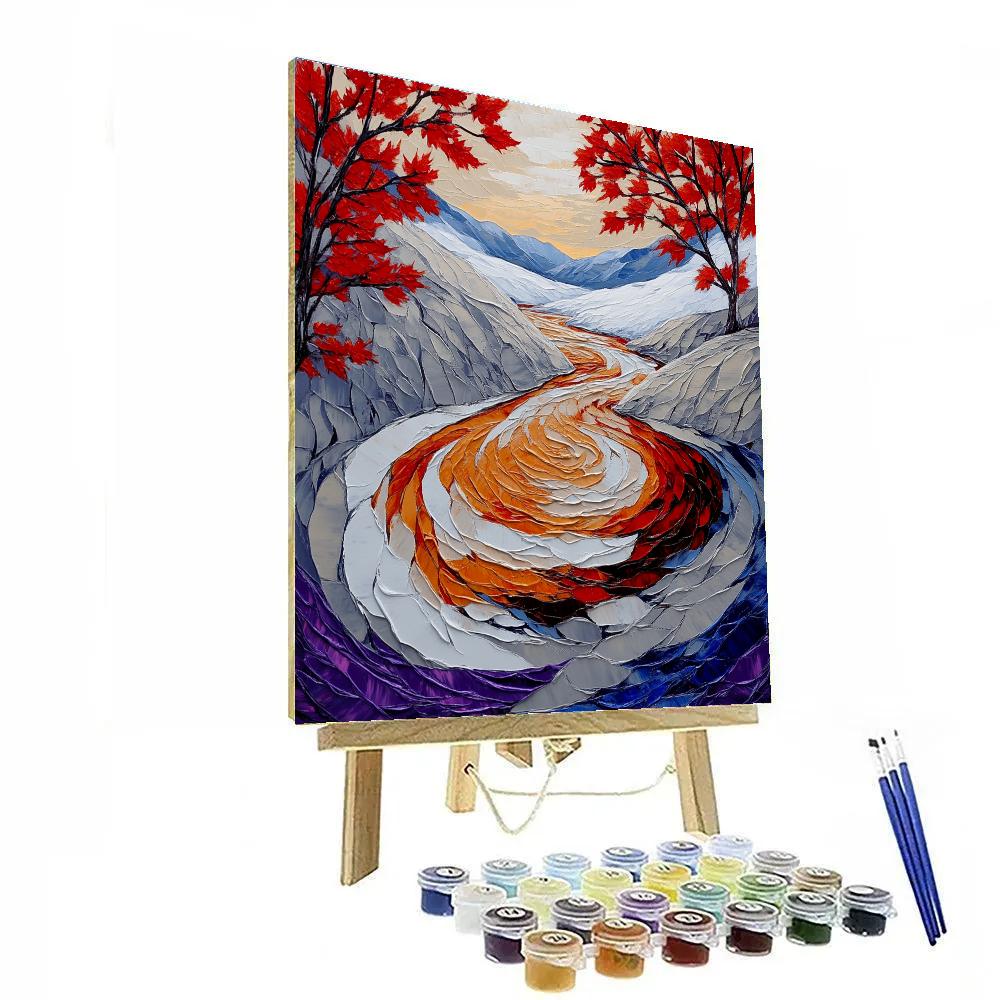 A.Y. Jackson Inspired Equinox Thaw On A Northern Rapids Spiral DIY paint by numbers