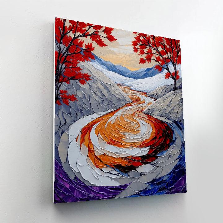 A.Y. Jackson Inspired Equinox Thaw On A Northern Rapids Spiral DIY paint by numbers