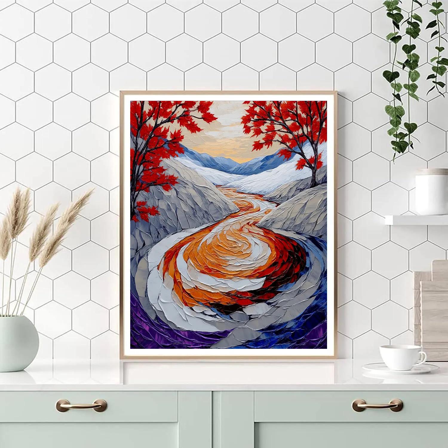 A.Y. Jackson Inspired Equinox Thaw On A Northern Rapids Spiral DIY paint by numbers