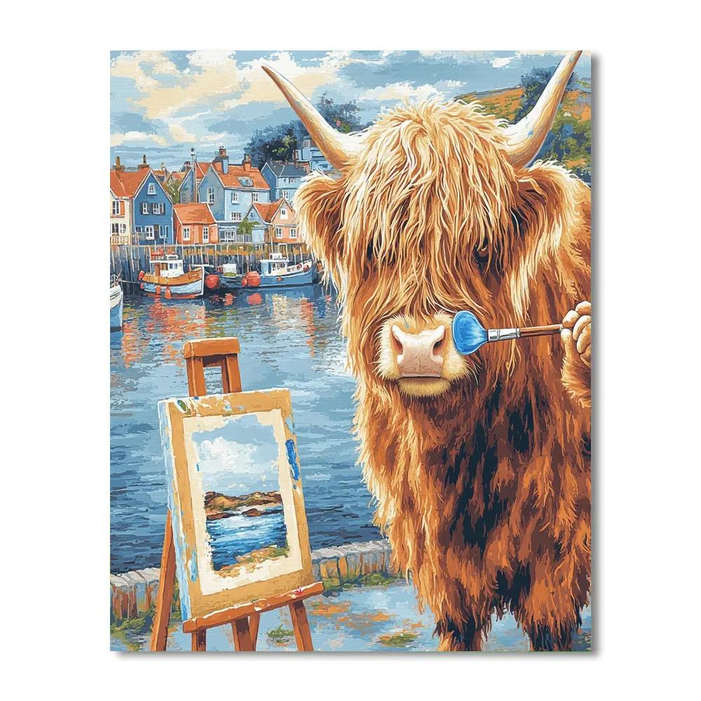 Harbor Painter Highland Cow paint by numbers