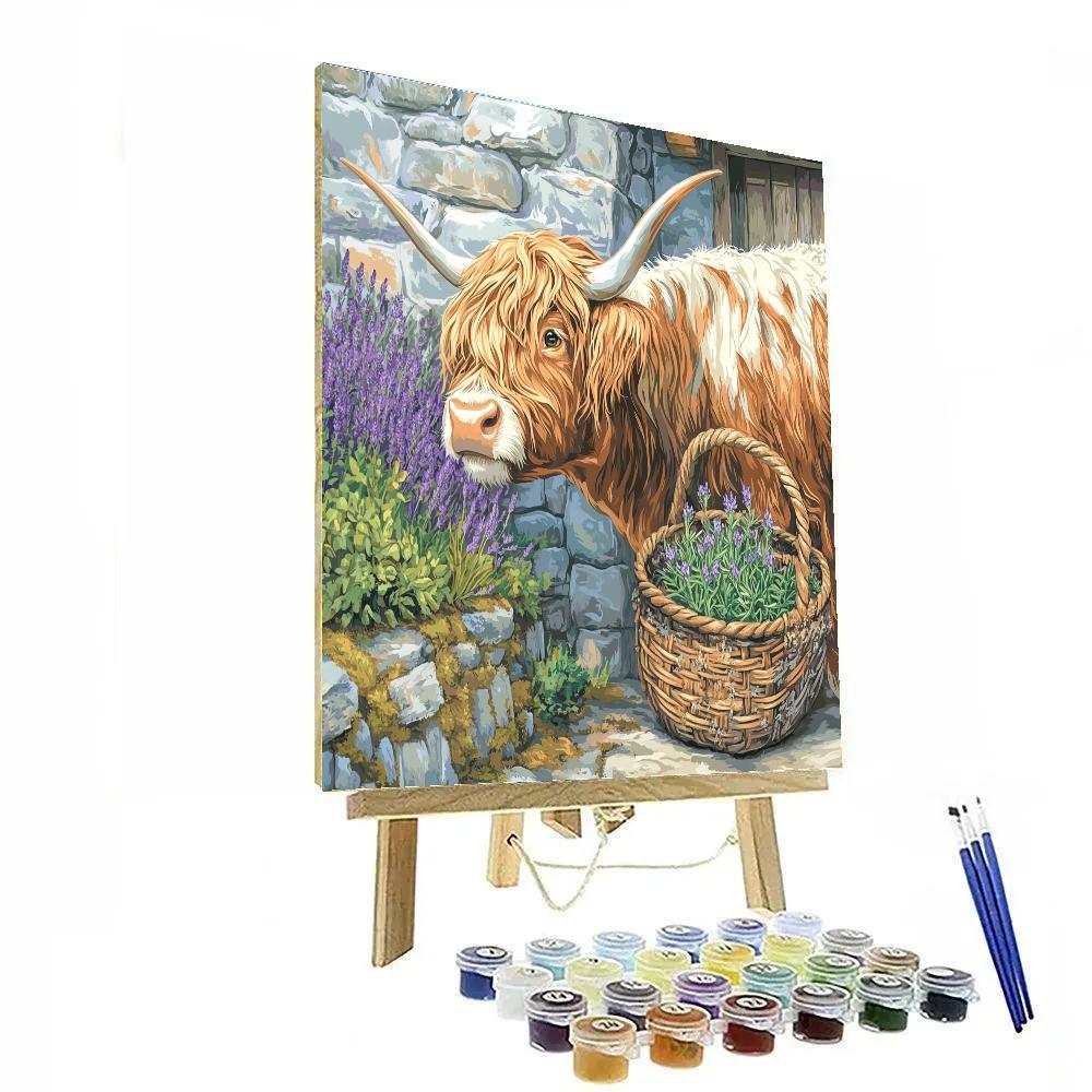 Highland Cow Herb Gatherer Paint by numbers art