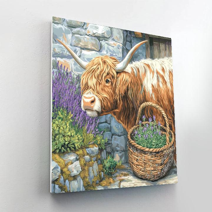 Highland Cow Herb Gatherer Paint by numbers art