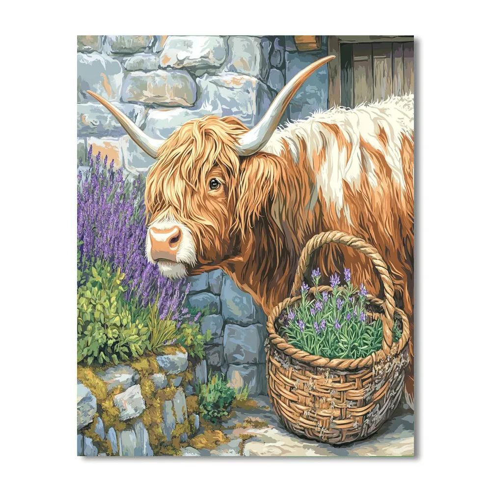Highland Cow Herb Gatherer Paint by numbers art