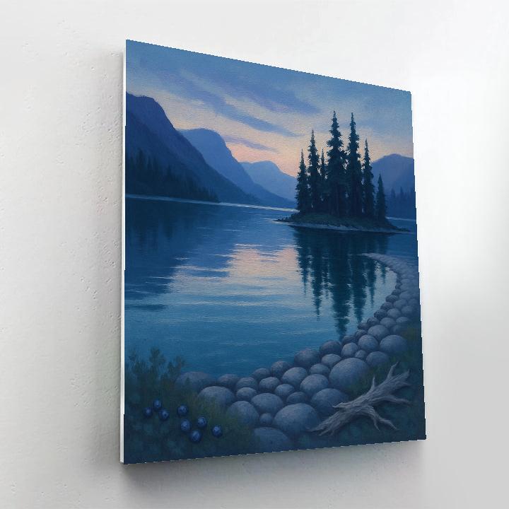 Twilight Glass Lake And The Whispering Pines paint by numbers