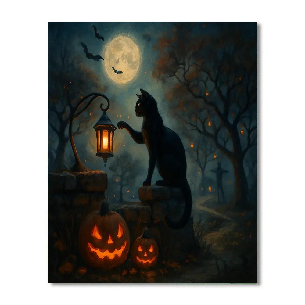 Lanterns Over The Whispering Orchard paint by numbers