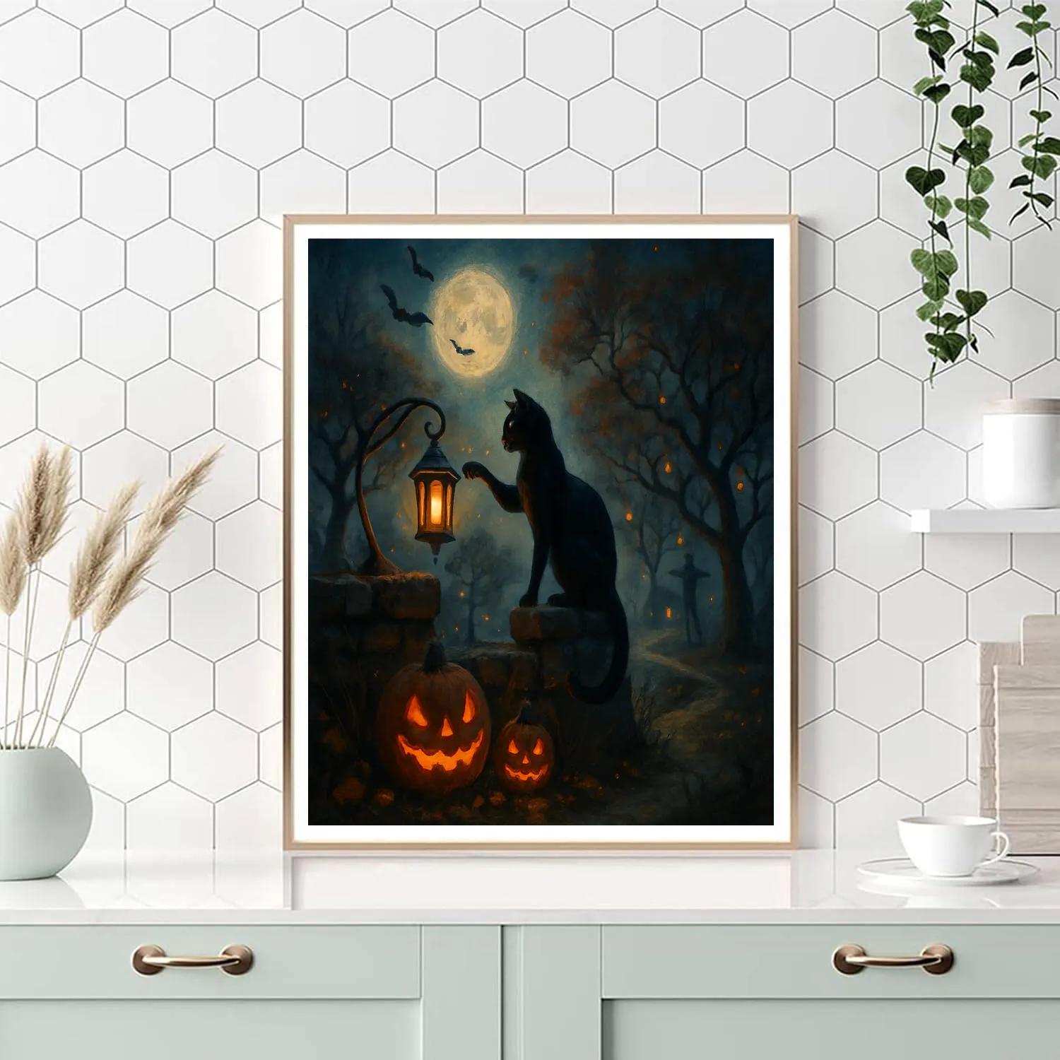 Lanterns Over The Whispering Orchard paint by numbers