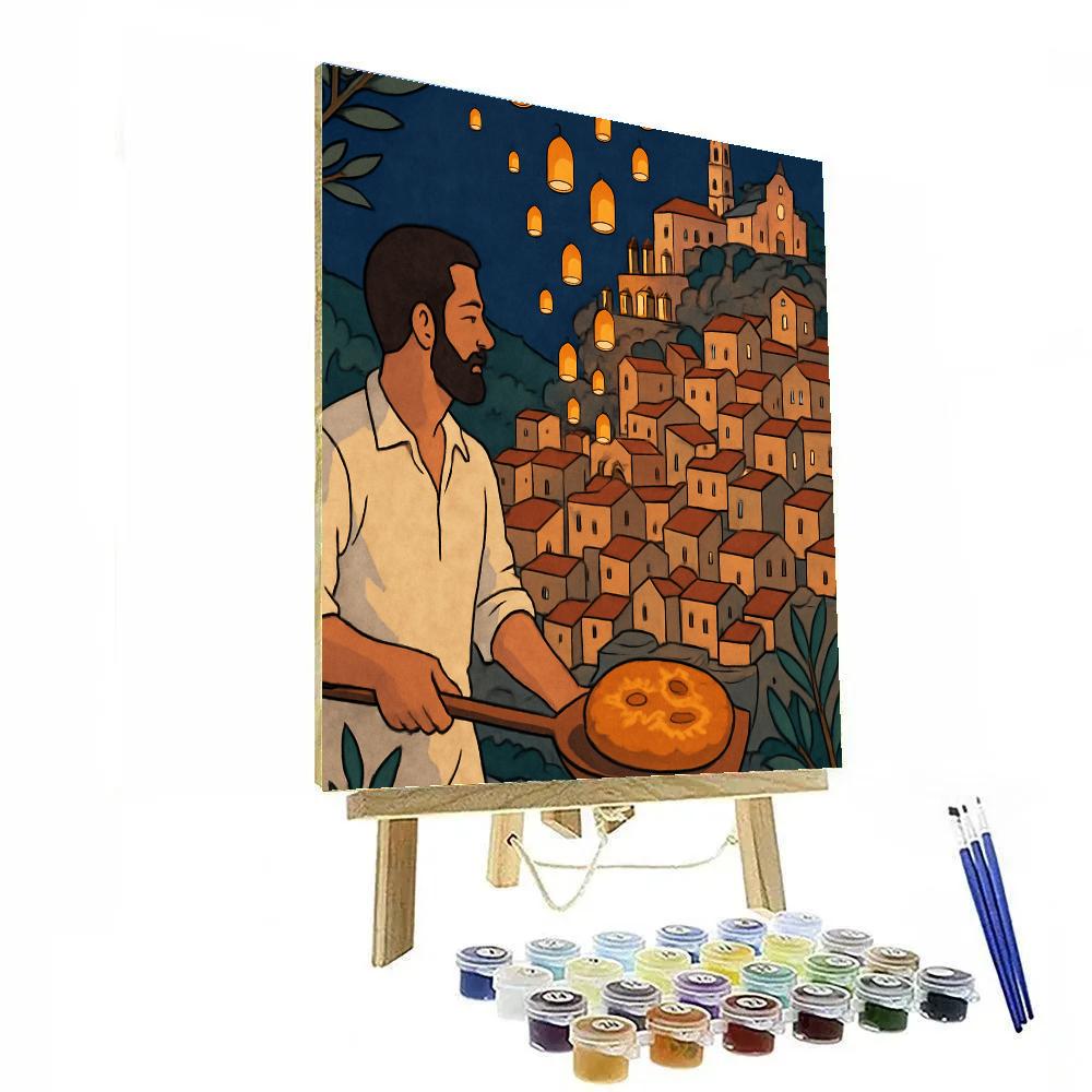 Italy Lantern Festival On The Sassi Terraces Numbered painting kits