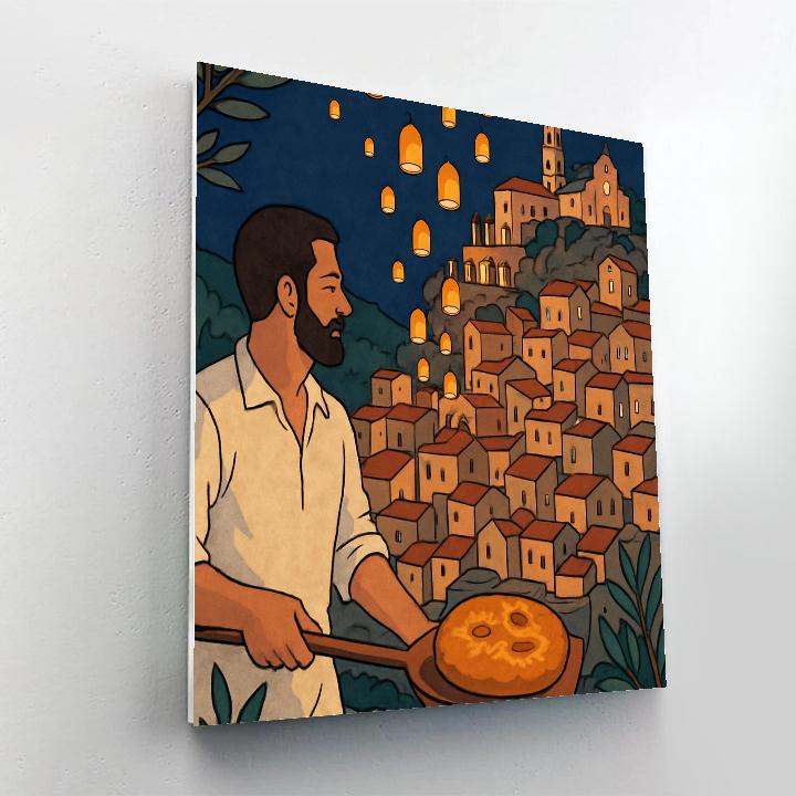 Italy Lantern Festival On The Sassi Terraces Numbered painting kits