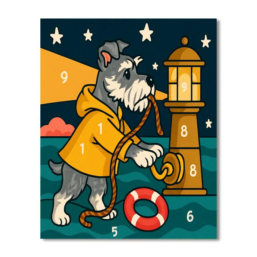Clockwork Lighthouse Dog Rescue Painting by numbers kit