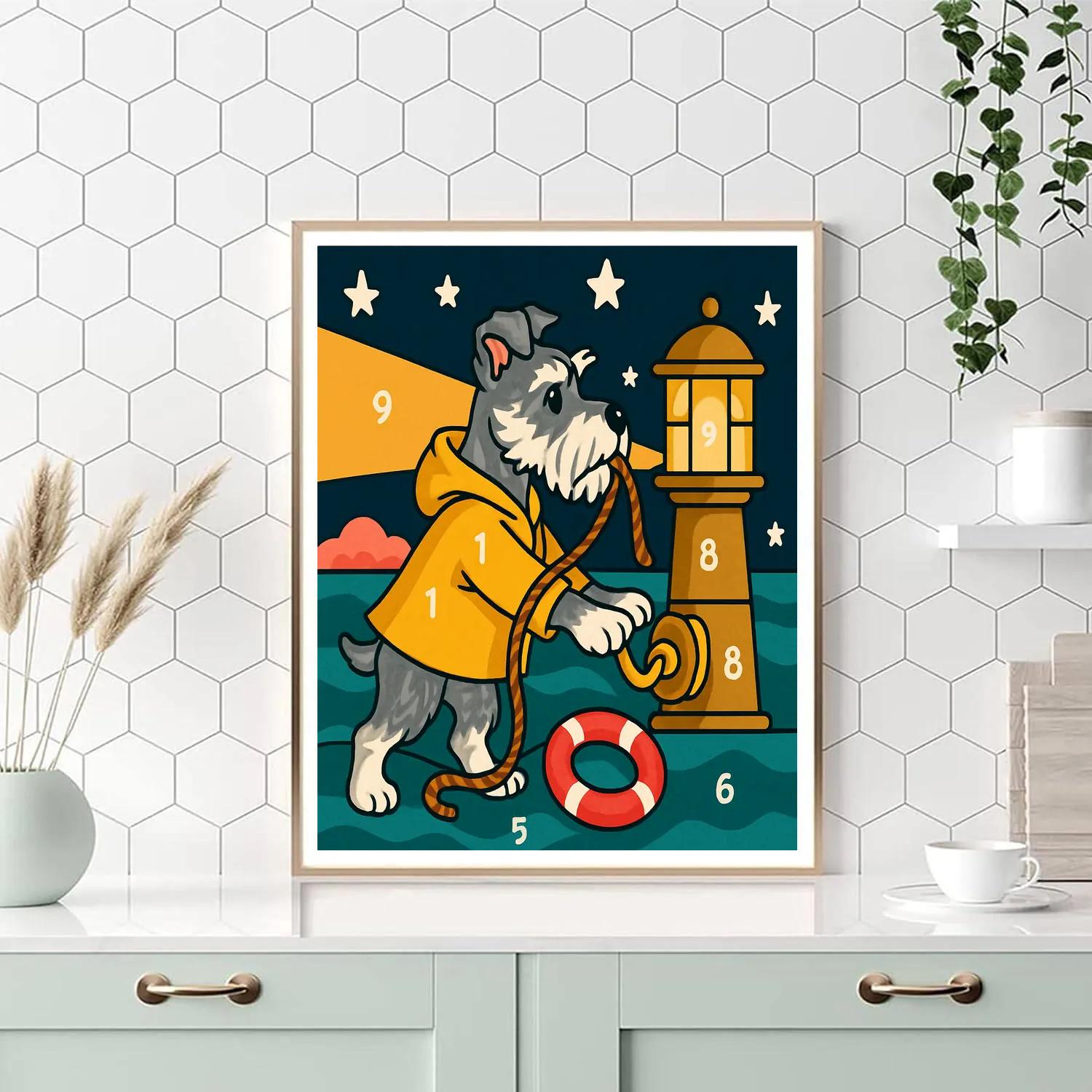 Clockwork Lighthouse Dog Rescue Painting by numbers kit