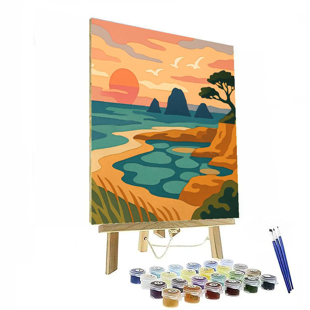 Tideglass Coastline Landscape painting number kit