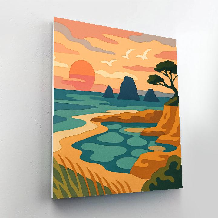 Tideglass Coastline Landscape painting number kit