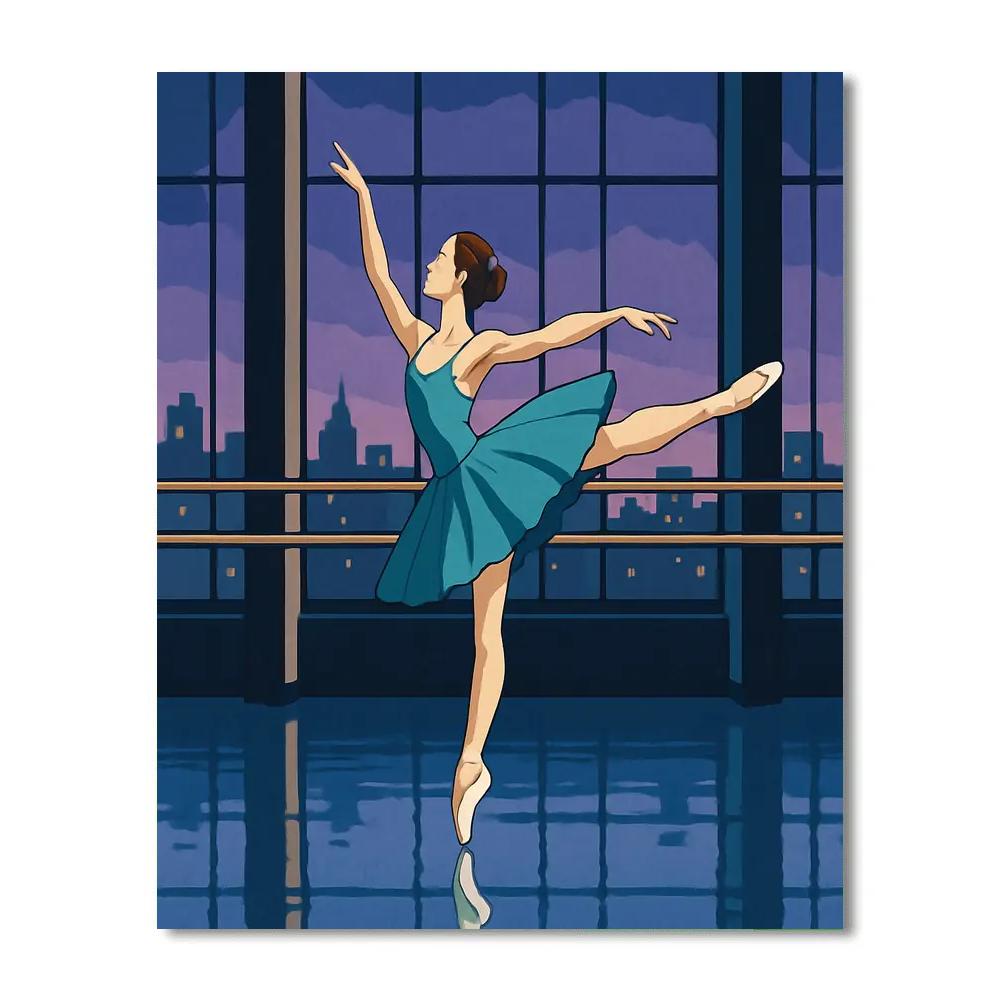 Mirror Lake Studio With Ballet Reflections paint by color