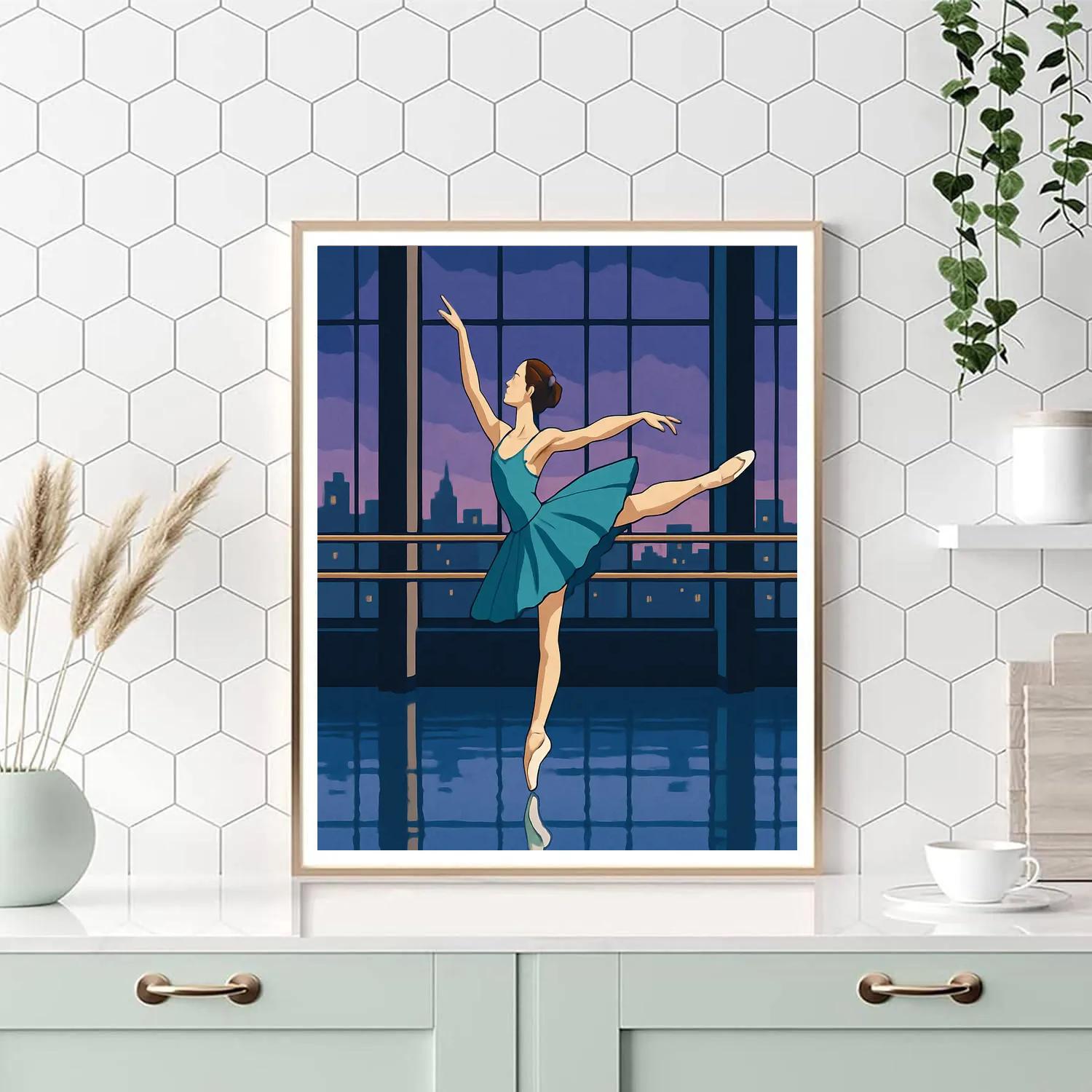 Mirror Lake Studio With Ballet Reflections paint by color