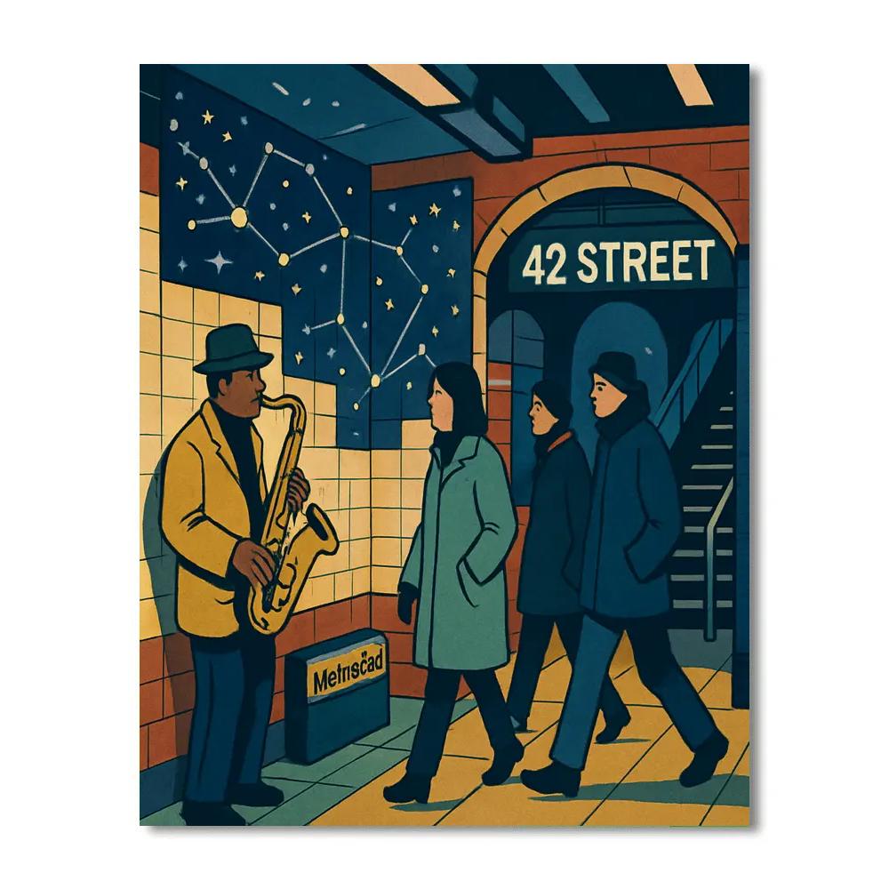 Subway Mosaic Dreams In New York Numbered painting kits