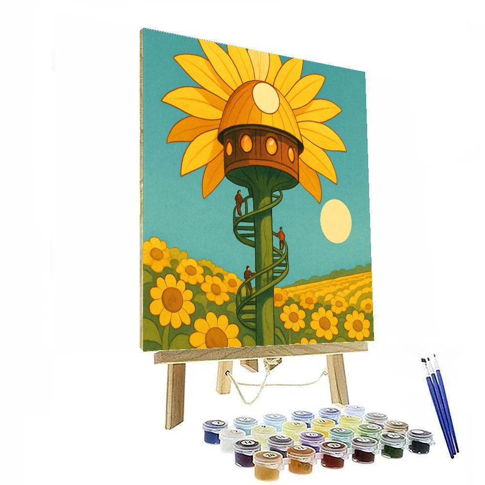 Time Capsule Sunflower Observatory paint by numbers