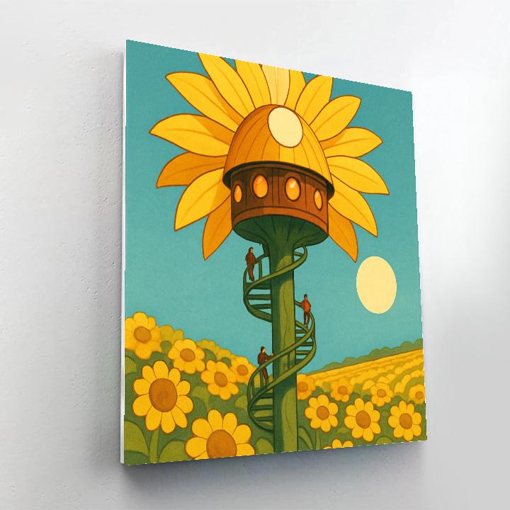 Time Capsule Sunflower Observatory paint by numbers