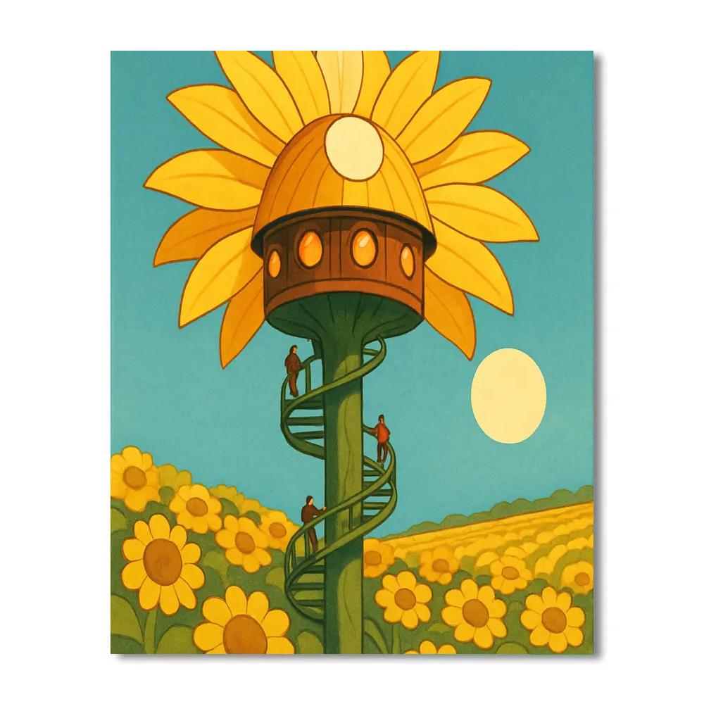 Time Capsule Sunflower Observatory paint by numbers