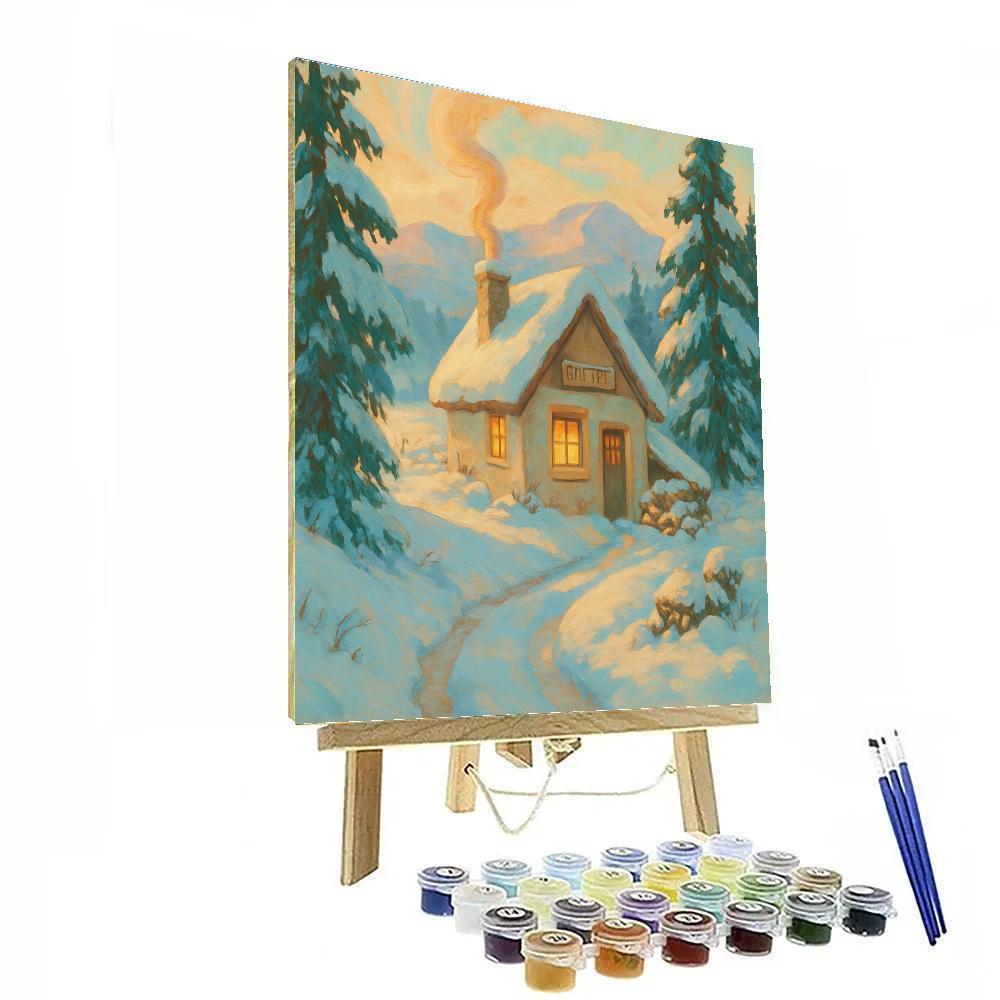 Sunrise Smoke Above The Mountain Baker Cottage paint by numbers