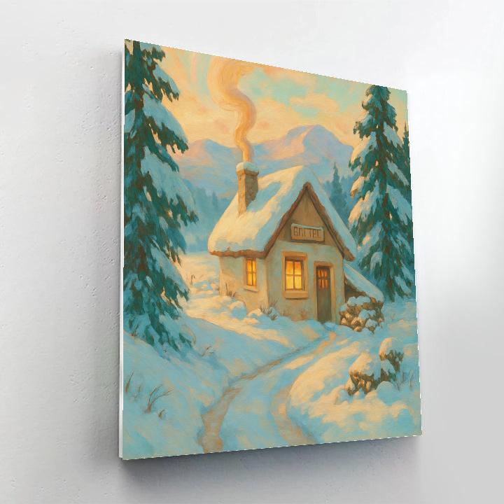 Sunrise Smoke Above The Mountain Baker Cottage paint by numbers