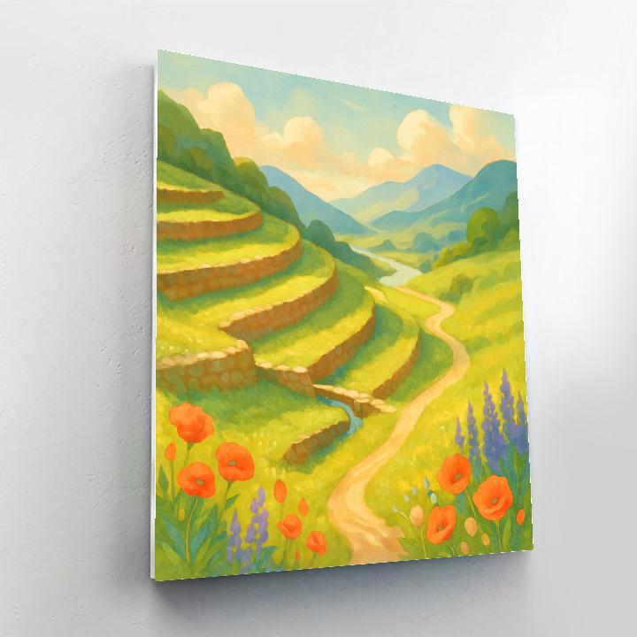 Sunlit Terraces Of The Wildflower Valley Paint by numbers kits