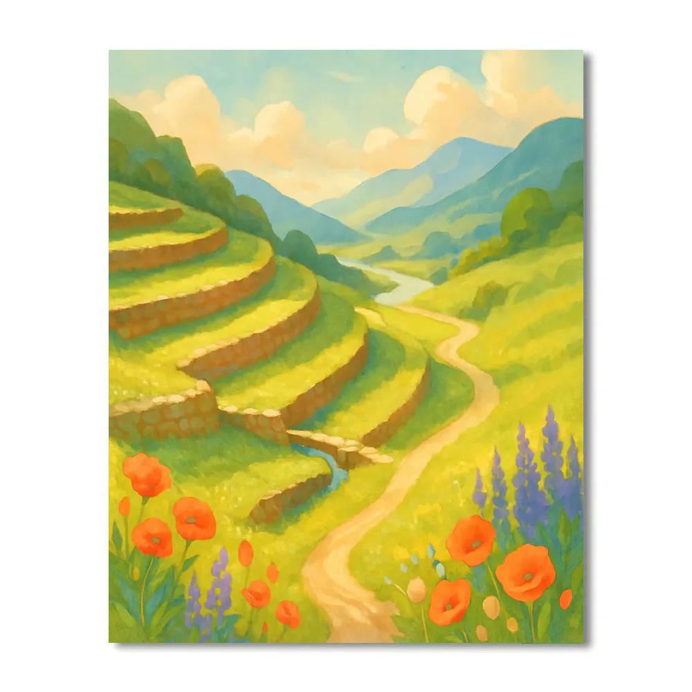 Sunlit Terraces Of The Wildflower Valley Paint by numbers kits