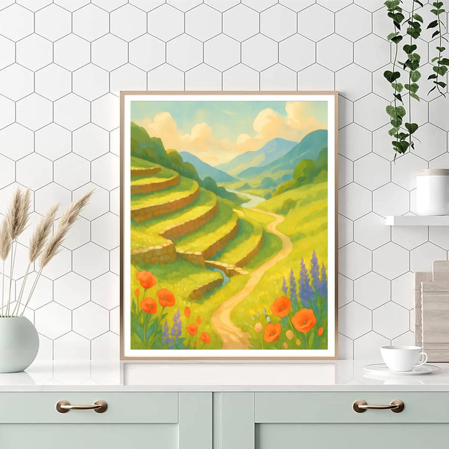 Sunlit Terraces Of The Wildflower Valley Paint by numbers kits