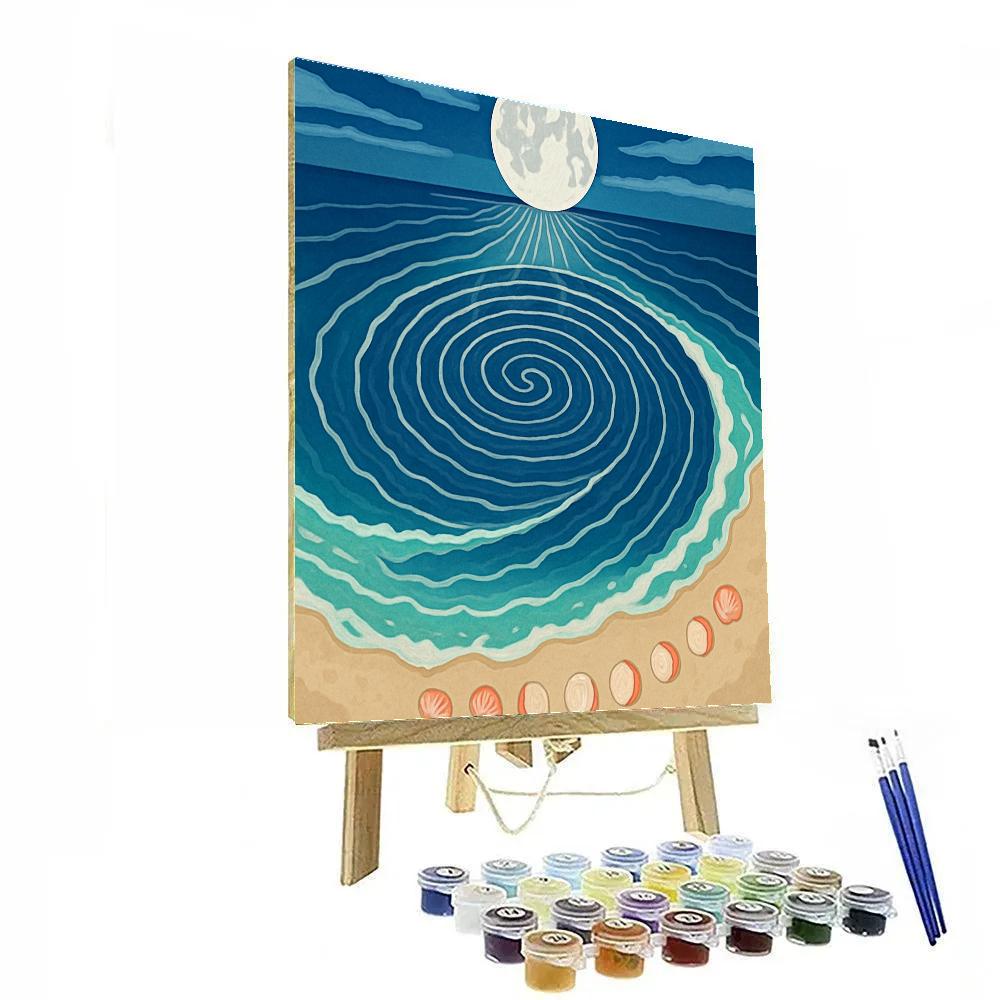 Moon Threaded Tide Map painting number kit