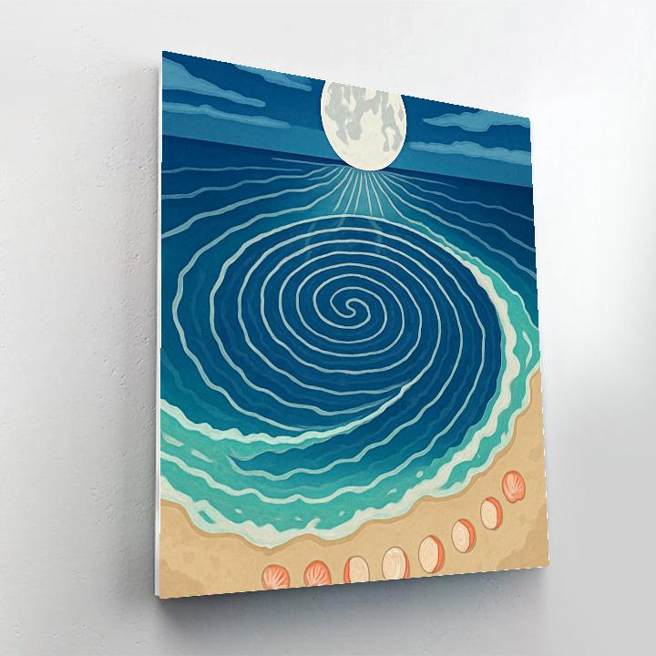 Moon Threaded Tide Map painting number kit