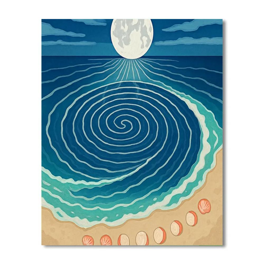 Moon Threaded Tide Map painting number kit