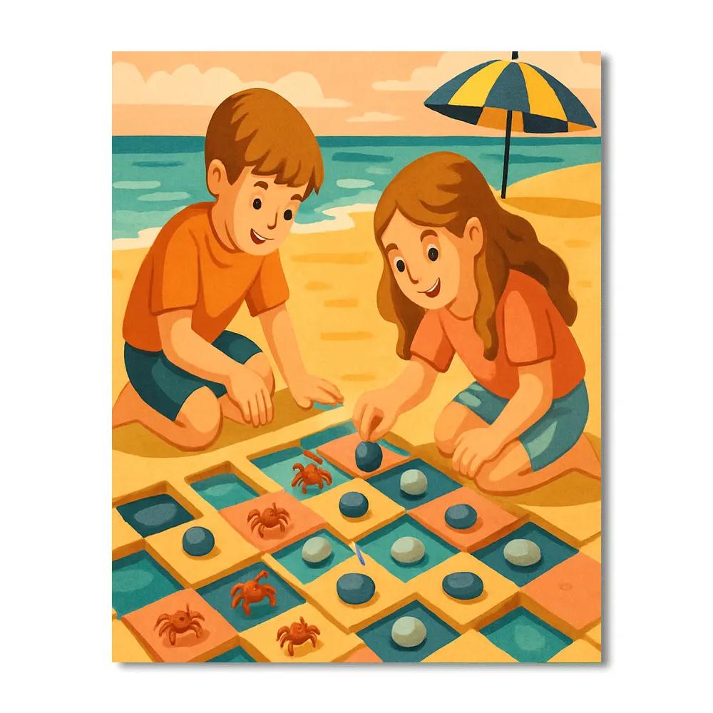 Tidepool Chessboard At The Beach paint by numbers