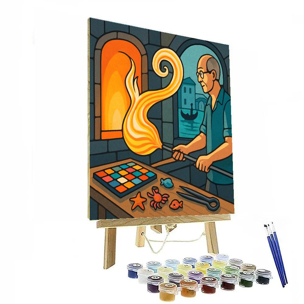 Glassblowing Dreams In Venice Italy Numbered painting kits
