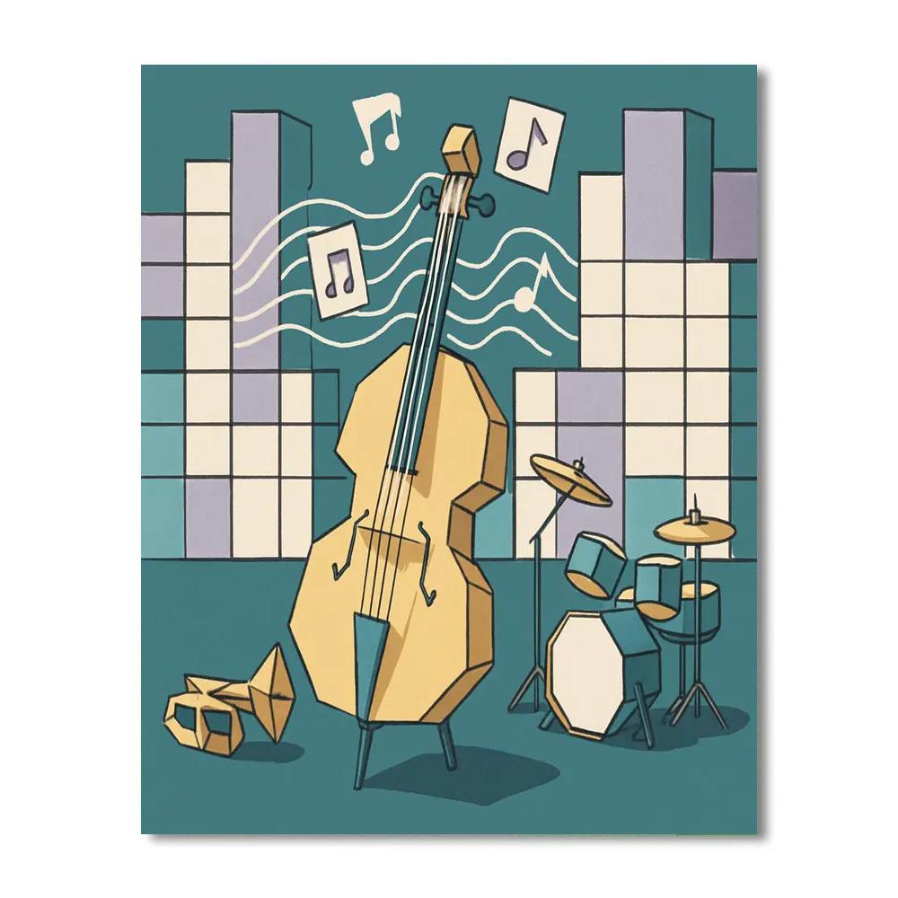 Music Folded Paper Orchestra Number painting