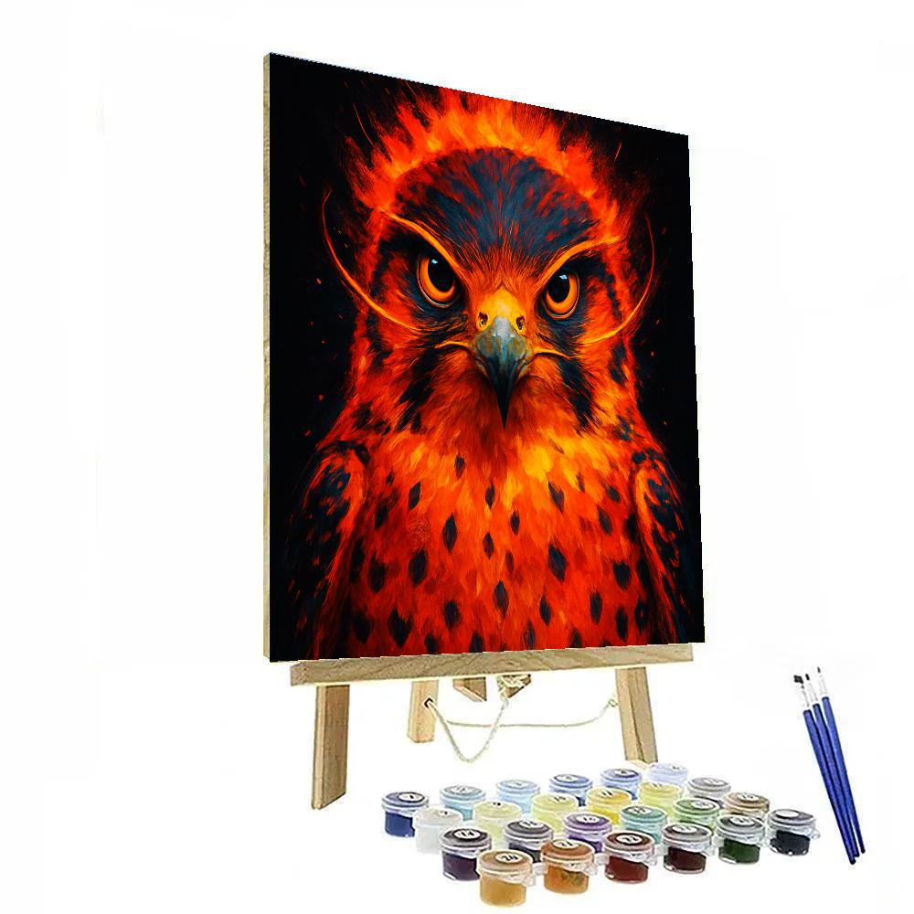 Solar Flare Kestrel Gaze paint by number