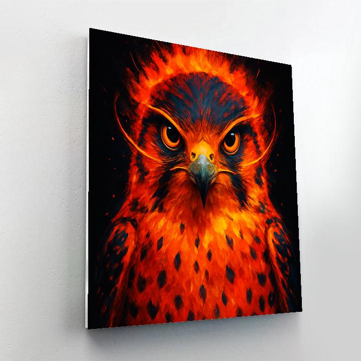Solar Flare Kestrel Gaze paint by number