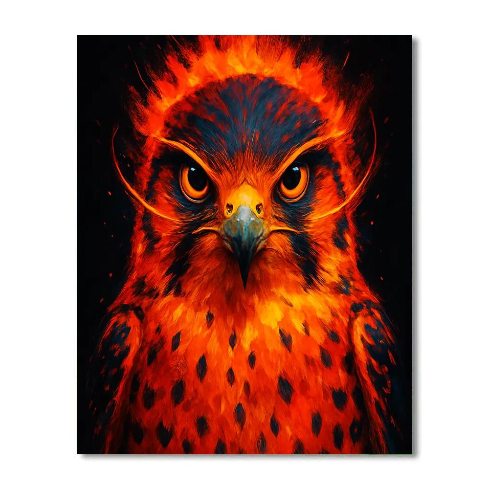Solar Flare Kestrel Gaze paint by number