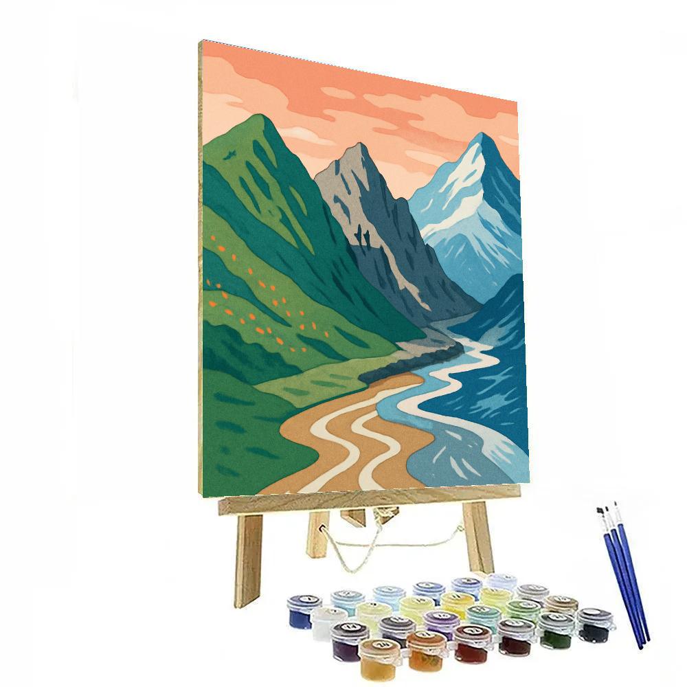 Alpine Timefold With Mountain Ridges Paint by numbers kits