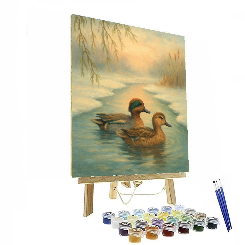 Willow Pond Teal At Early Spring Thaw paint by numbers