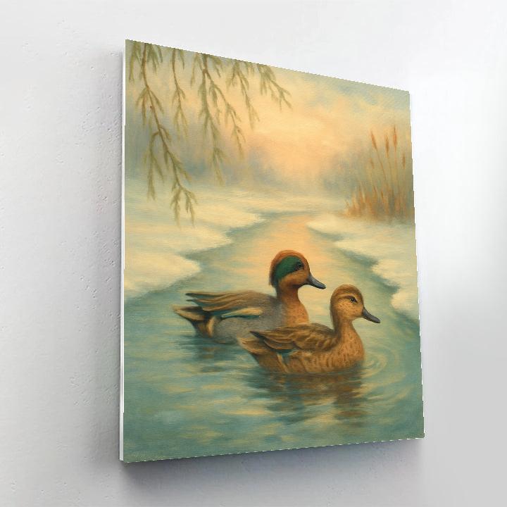 Willow Pond Teal At Early Spring Thaw paint by numbers