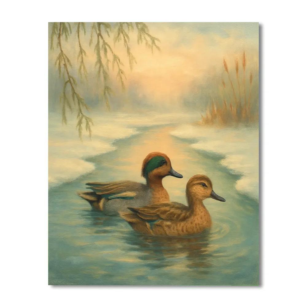 Willow Pond Teal At Early Spring Thaw paint by numbers