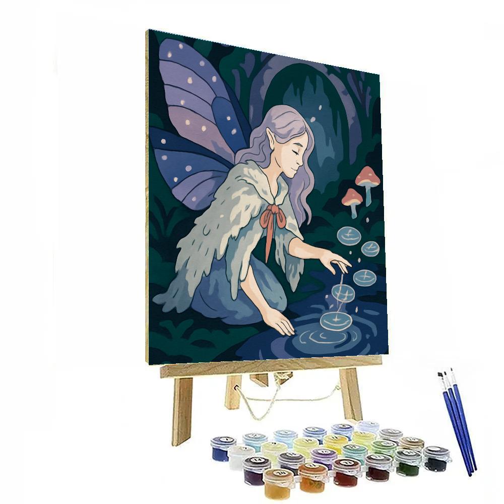 Mirror Pool Ritual With Fairy Light Number painting