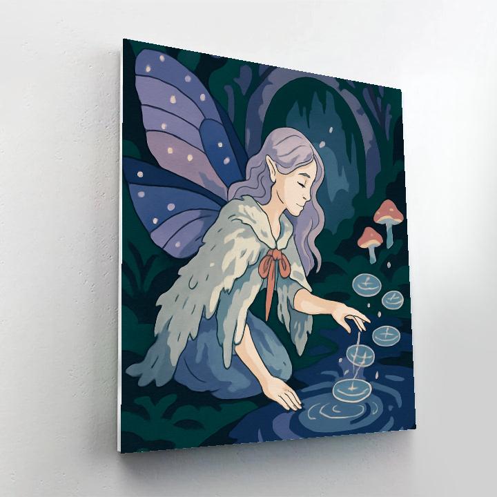 Mirror Pool Ritual With Fairy Light Number painting