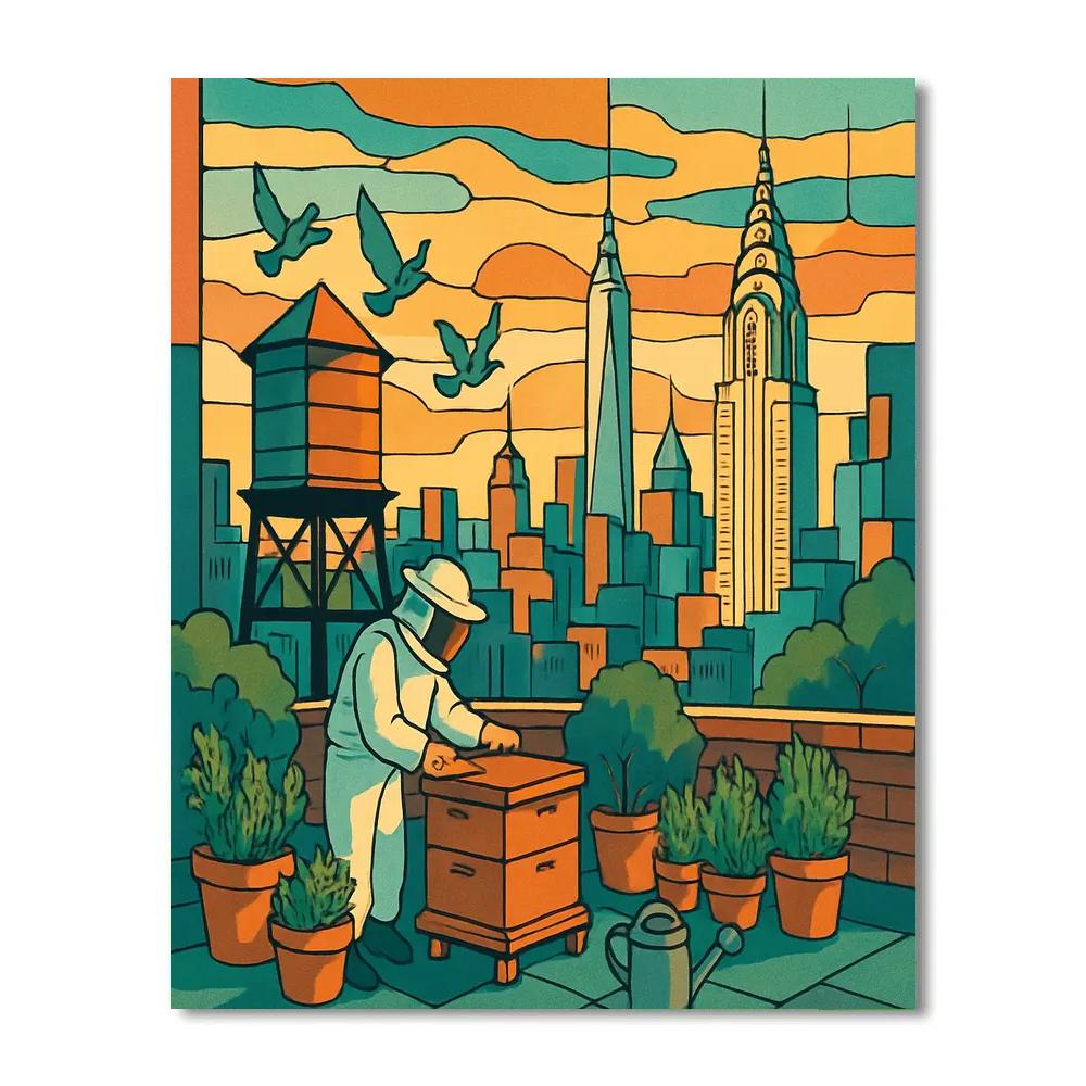 New York Skyline Suncatcher Numbered painting kits
